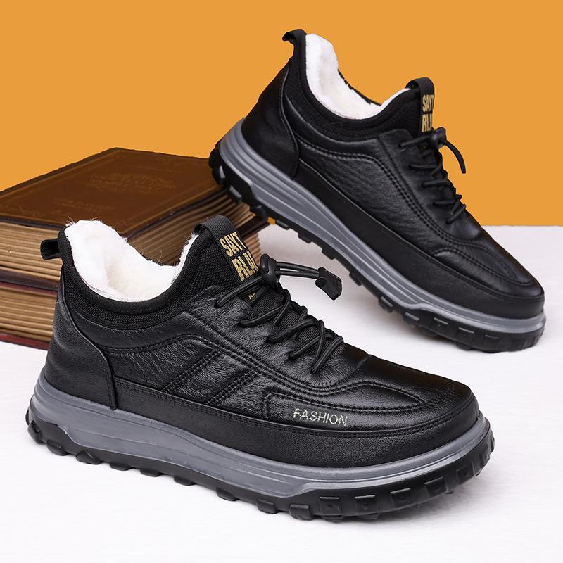 Cotton Shoes Men's New Winter Velvet Thickened Middle-aged and Elderly Cotton Boots Soft Sole Thickened Warm Dad Cotton Shoes