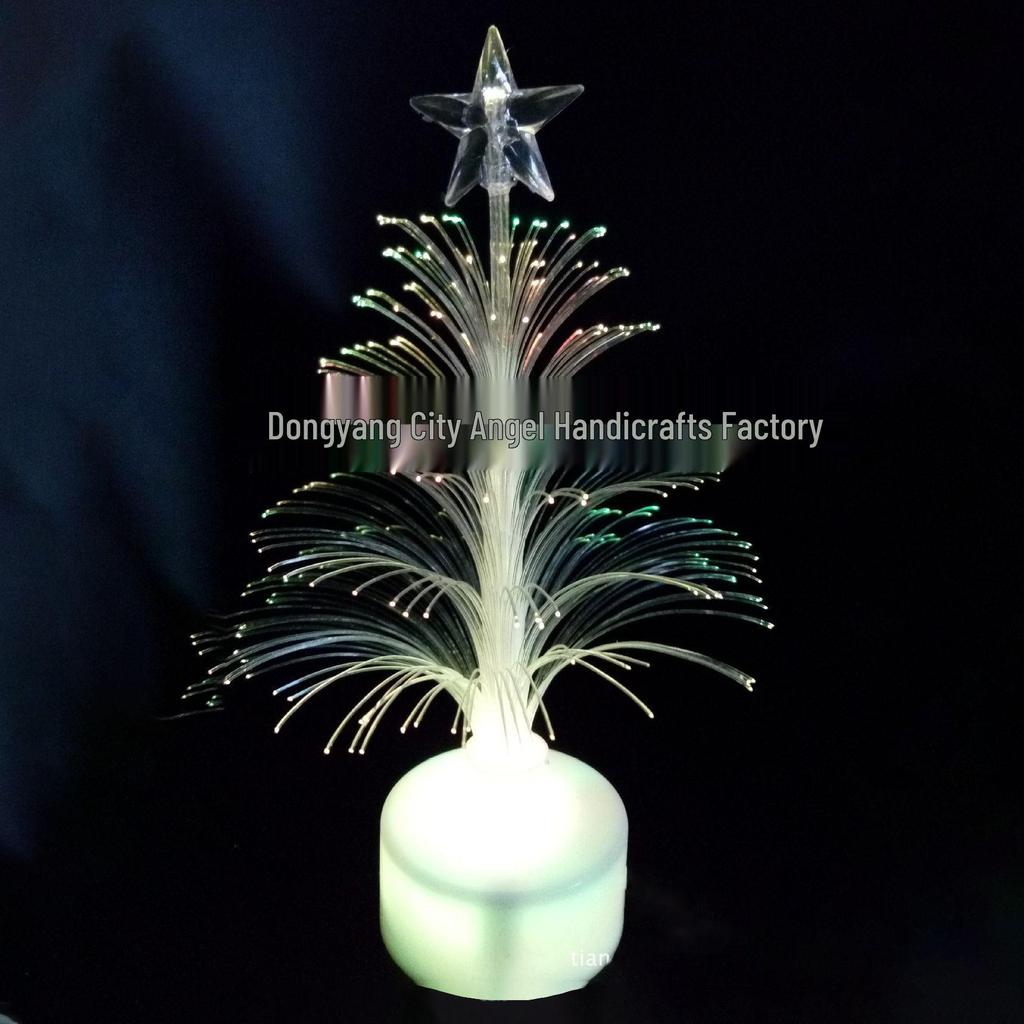 USB LED Fiber Optic Christmas Tree: Seven-Color Indoor Mini Decoration
