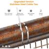 20-100PCS Heavy Duty Self-Locking Metal Cable Ties, Multi-Purpose Stainless Steel Zip Straps Fastening Rings for Exhaust Wrap & Cable Organizer