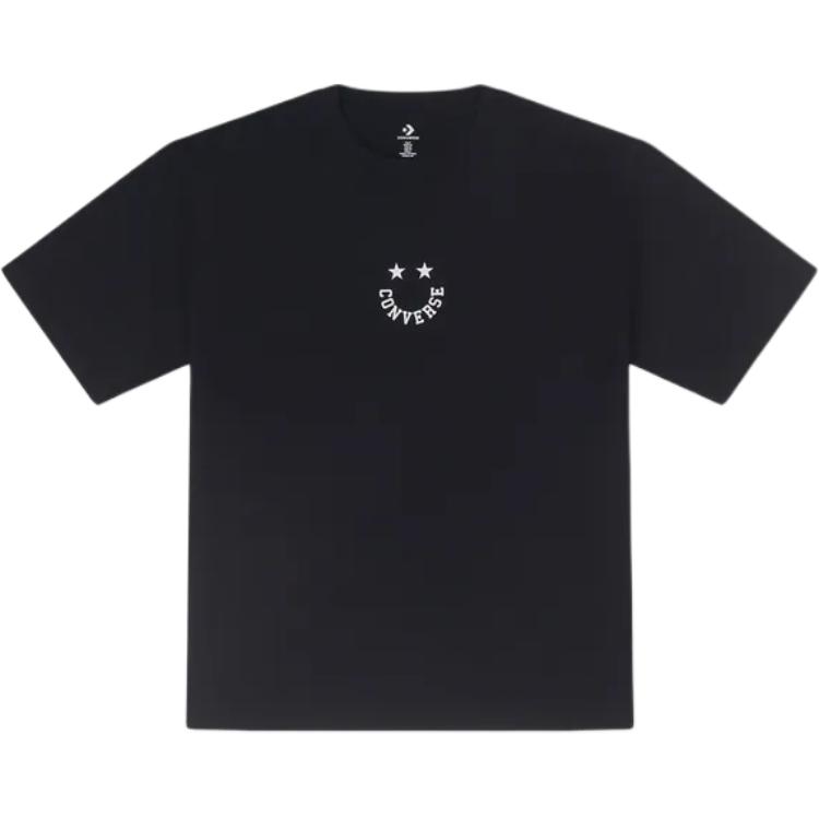 Converse T Shirts Men's Black Crew Neck Moderate Straight Fit 10027635-A02