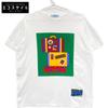 Prada 135664 S181 White X Green Graphic Print Short Sleeve Top Tops S whiteUsed