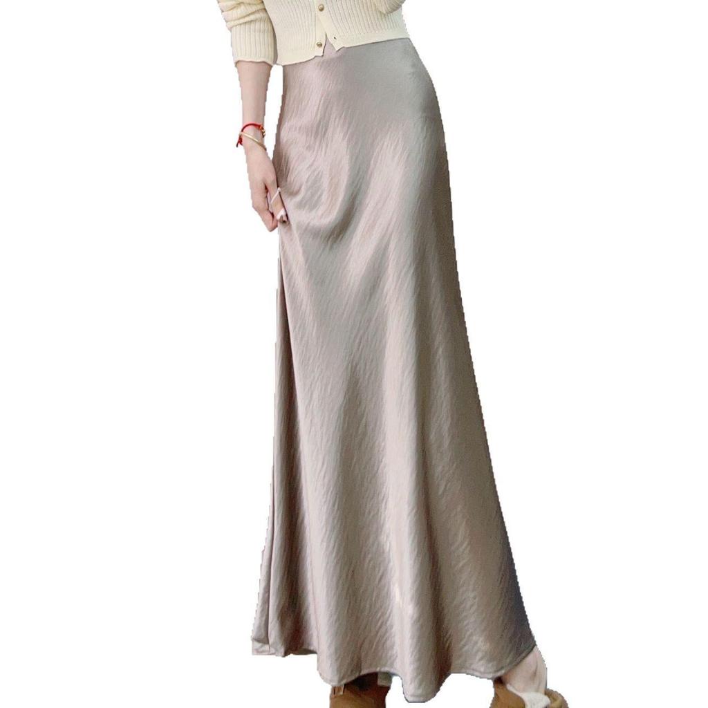 New Spring 2026 High-Waisted Satin Skirt