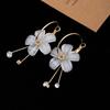 New Crystal Acrylic Flower Rhinestone Circle Earrings for Women - Elegant and Fresh Hoops/Dangles