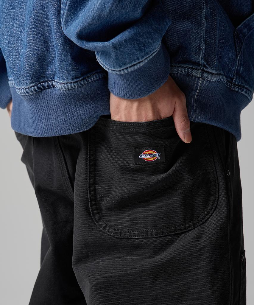 DICKIES Stonewashed Duck Canvas Double Knee Pants Black