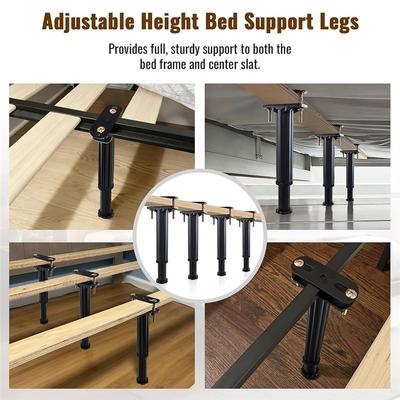 Premium-Adjustable Height For Bed Support Legs 4 PCS 7.8-13 Inch Heavy Duty For Bed Frame And Slat Support Systems