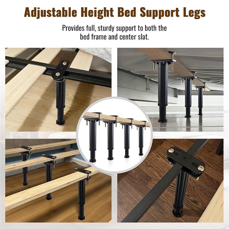 ABBP-Adjustable Height For Bed Support Legs 4 PCS 7.8-13 Inch Heavy Duty For Bed Frame And Slat Support