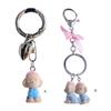 Cartoon Puppy Dog Charm Keychains Sweet Cute Pendant Car Keyring Backpack Decoration Fashion Jewelry for Women Girls