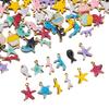 10pcs New Stainless Steel Colorful Marine Coral Starfish Fish Seaweed Charm Necklace Earring Pendant Base for DIY Jewelry Making