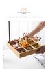 Nanmu Bamboo Nine-Grid Snack & Fruit Storage Box with Healthy Compartments