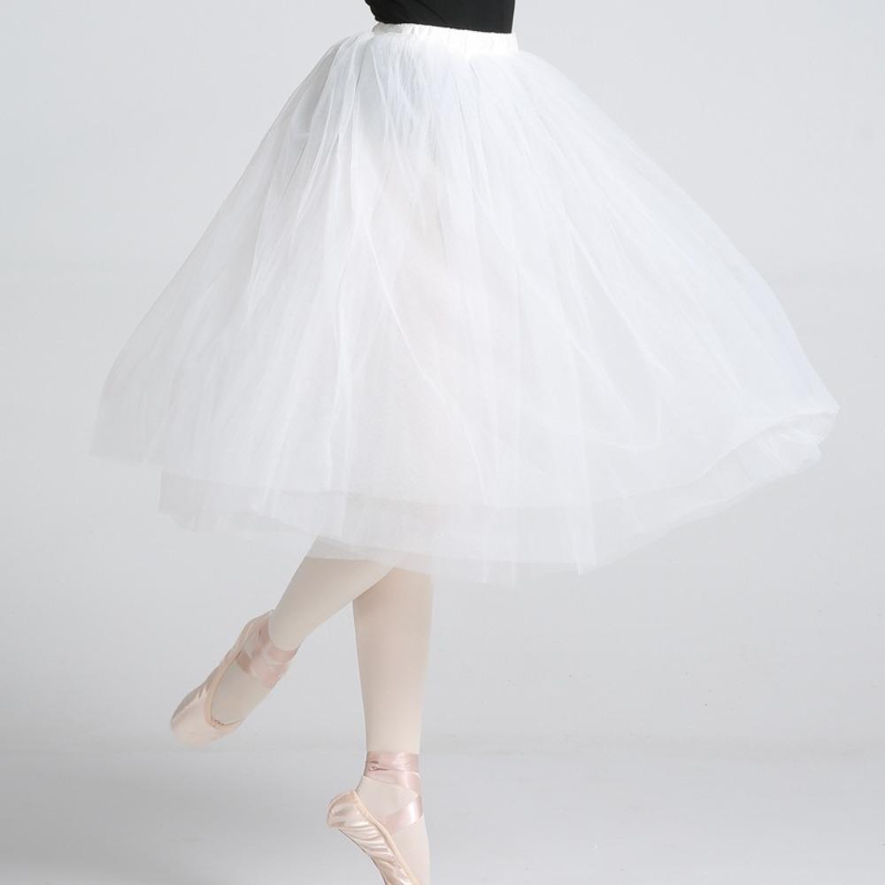 Elastic Waist Ballerina Tutus Four Layer Tulle Skirt Elegant Ballet Tutu Women