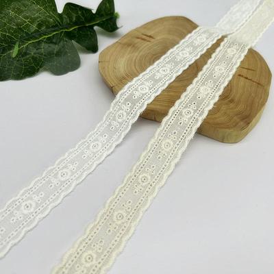 4Meters/lot 2.2cm Wide Pure Cotton Hollow Double-sided Embroidered Lace Children's Clothing Lolita Dress Festive Fabric Lace Edge