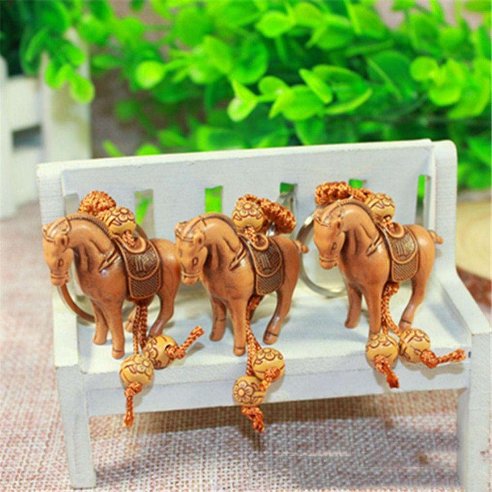 Key Ring Elephant Pendant Lucky Horse Keychain Weaving Key Chains Lucky Horse Keyring Key Holder