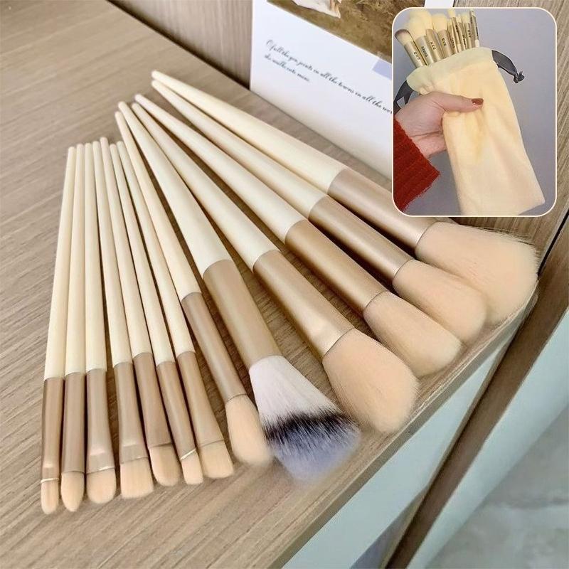 Set da 13 Pezzi di Pennelli Morbidi per Cipria Libera ad Alta Lucentezza Set di Pennelli per Ombretto Trucco Strumenti di Bellezza