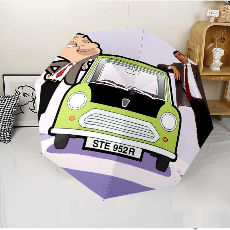 Mr Bean Fashionable Automatic Opening/Closing Folding Umbrella. Portable and Foldable, Ideal for Gift, Travel, and Daily Use.