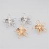 Übertriebene Große Webblumen Metall Goldene Stecker Ohrringe für Frauen Ohrschmuck Accessoire
