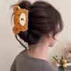 Hair Clip Cartoon Bear Shape Acrylic Back Head Hair Claw Anti-slip Teeth Half-Tied Hairstyles Large Shark Hair