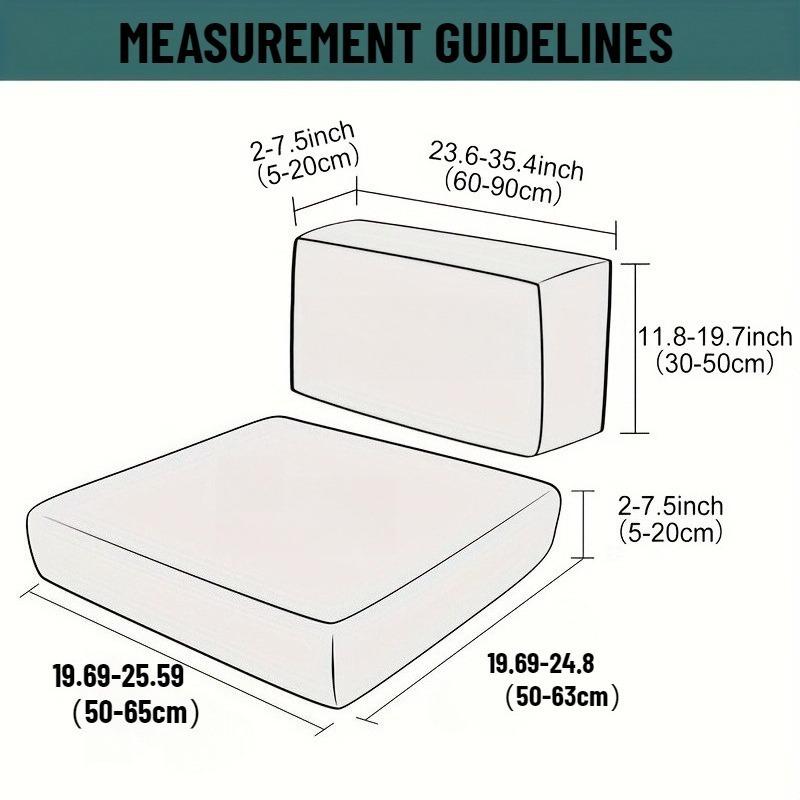 12pcs Elastic Sliky Fiber Fabric Outdoor Patio Sofa Cover Machine Washable Cushion & Backrest Protector Fits for Sectional Sofas