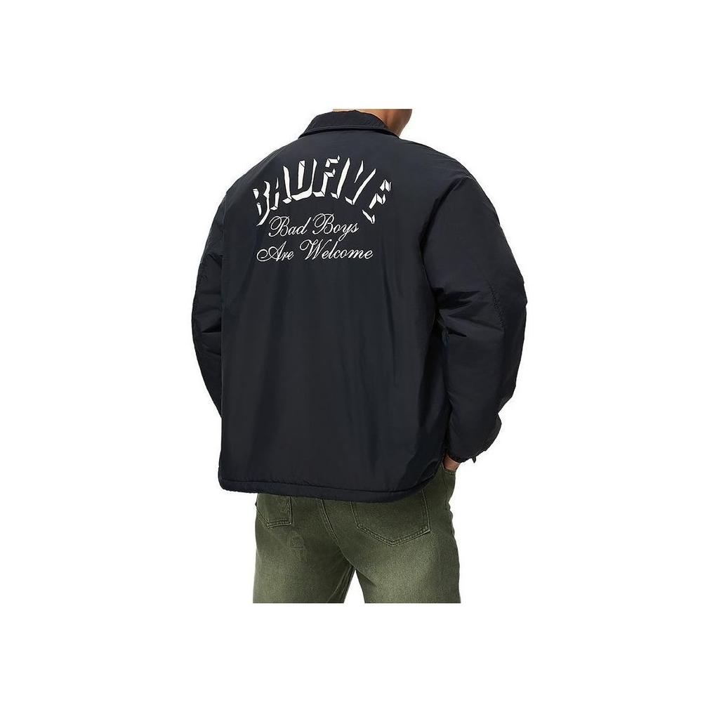 Li Ning Badfive Letter Print Open Collar Jacket Men Jacket Black AFDT663-2