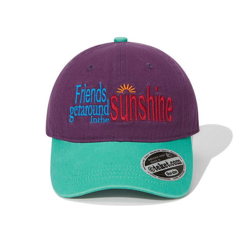 

New baseball cap sunscreen embroidery color matching soft top retro style men s and women s caps adjustable