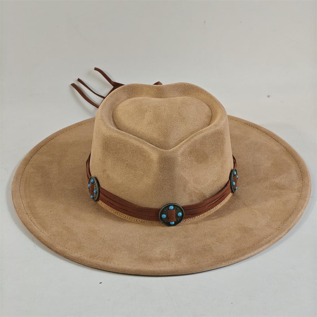 Rose Red Heart Top Vegan Suede Hat Turquoise Accessories Fedora Hat Men'S Women'S Felt Jazz Hat Classic Suede Chapeau Sombrero