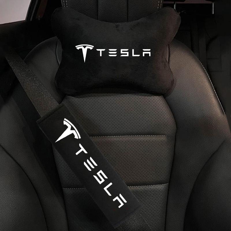 New Fashion Car Seat Belt Protection Shoulder Pad Headrest Neck Pillow For Tesla Model 3 Model S Model Y Model X Roadster SpaceX