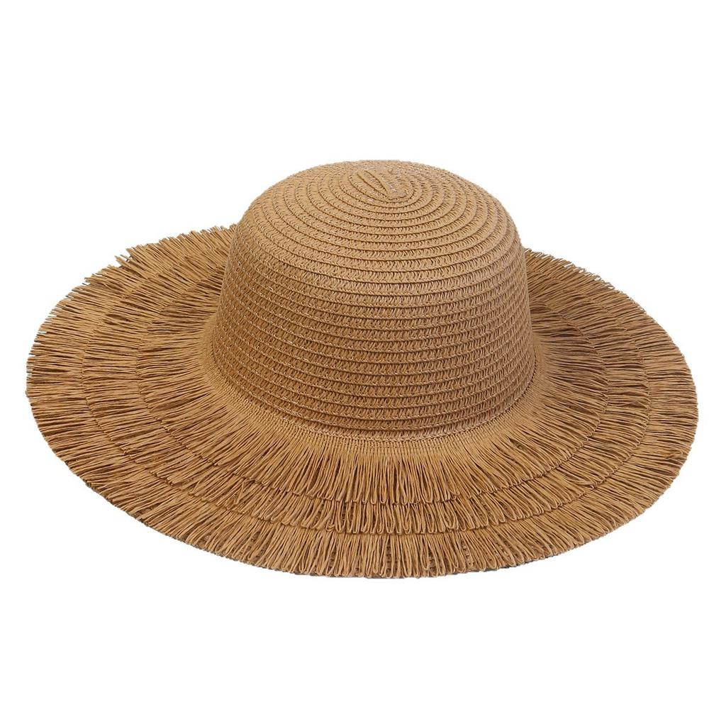 Sun hat children summer sunshade leisure beach hat travel elegant sunscreen hat big edge seaside face covering straw hat