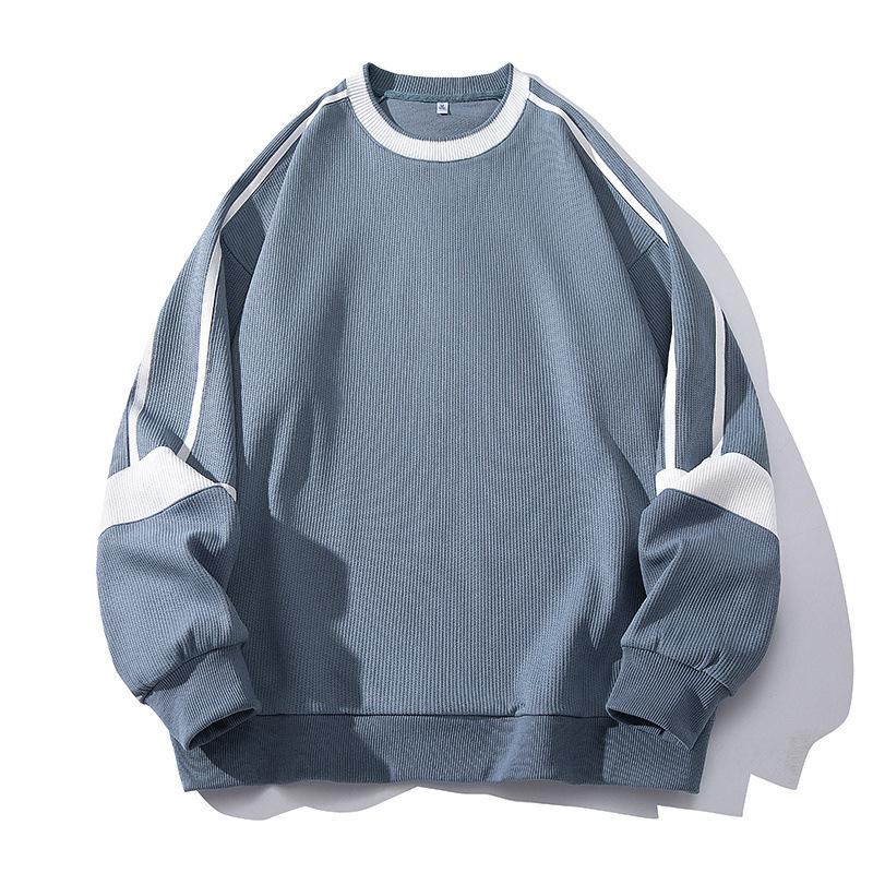 

Contrasting Sweater New Splicing Men s Crew Neck Spring and Autumn Long Sleeve Trendy Brand Casual 3XL