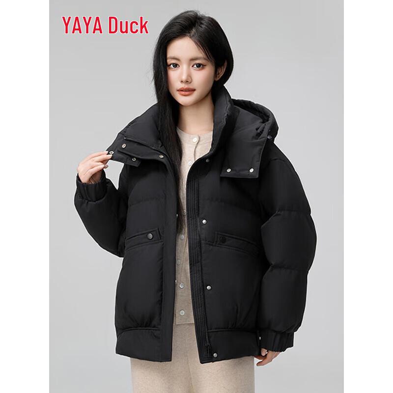 YAYA Women's Korean Style Short Hooded Down Jacket