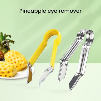 Estrattore per rimuovere il torsolo della fragola Estrattore per gli occhi di ananas Manico lungo Raschietto ergonomico in acciaio inossidabile per risparmiare manodopera Gadget da cucina portatile