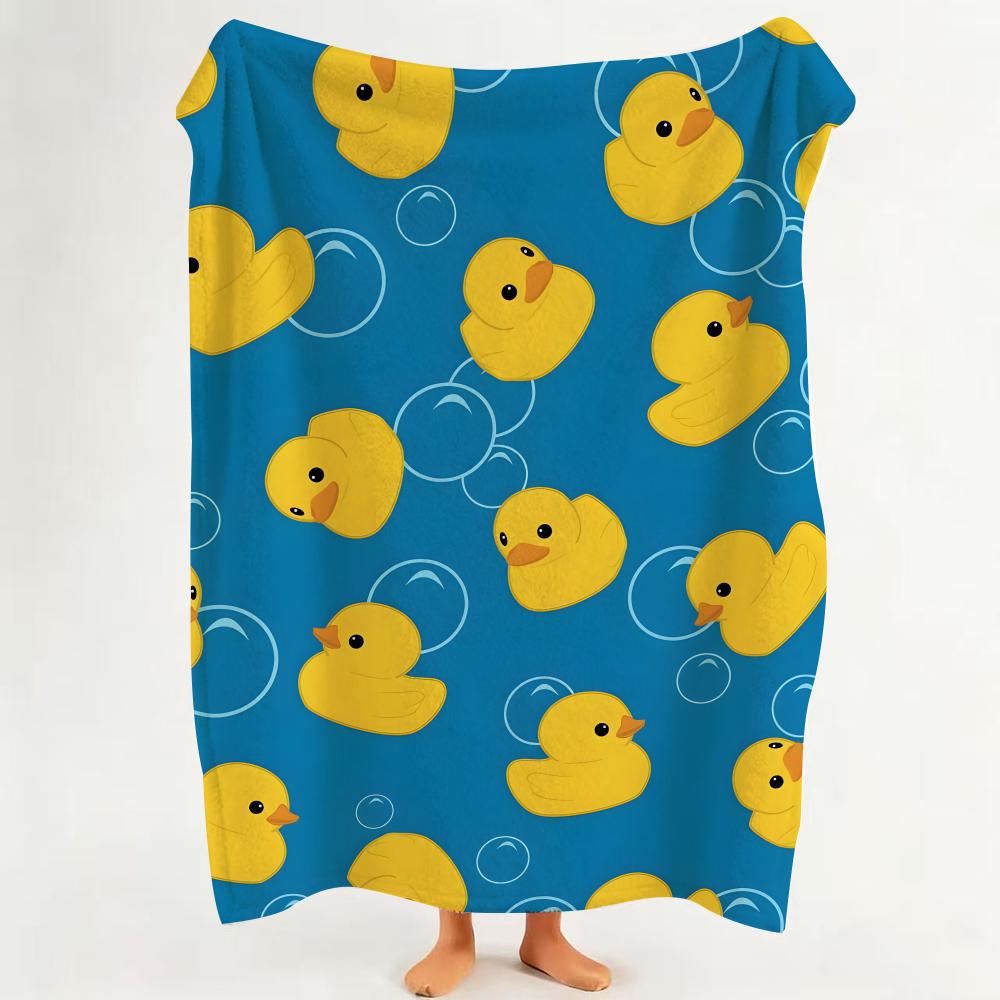 toy Y Yellow R Rubber D Duck Throw Flannel Throw Blanket Suitable for Sofa Living Room Bedroom 75cmx90cm
