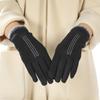 Einfarbige Winter-Samthandschuhe Halten Warm Damen Fäustlinge Retro Handschuhe Weiblich