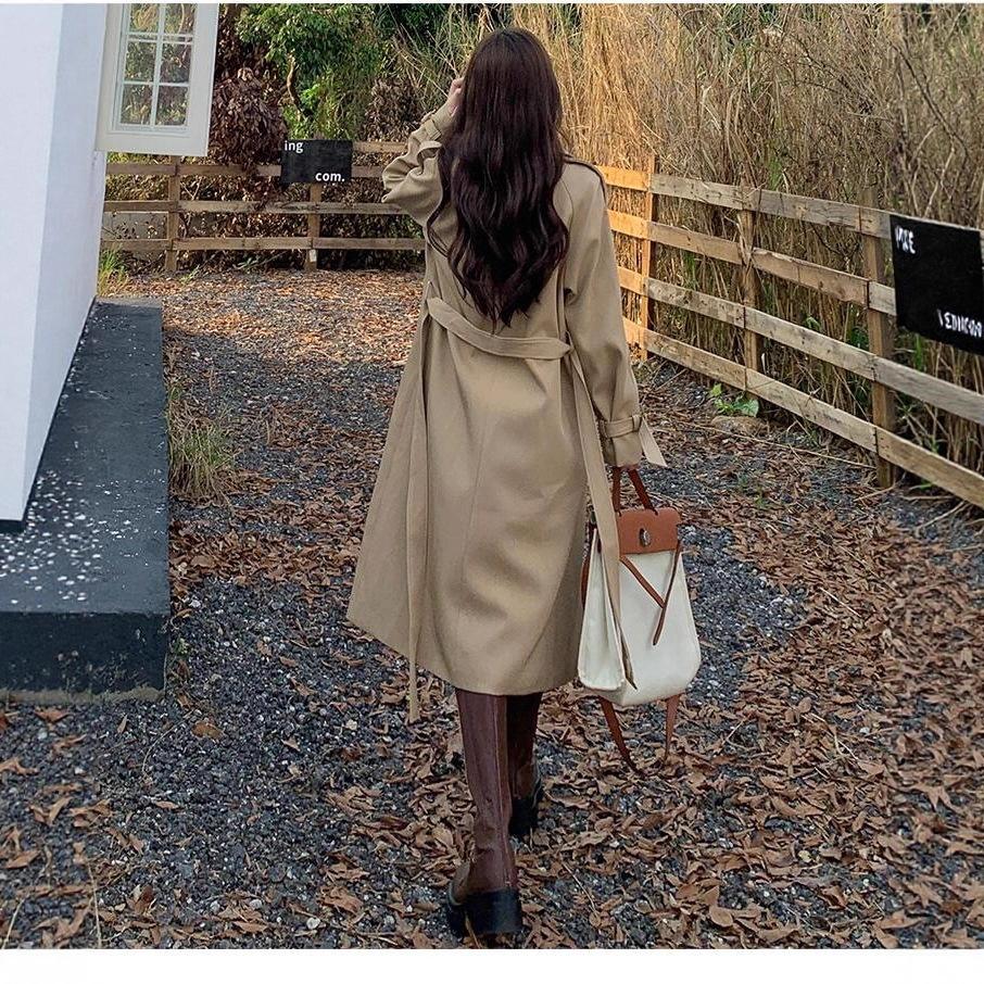 Trench Coat Jacket Women's Mid-length Style Petite Year New Autumn Fashion Temperament Chic Autumn Clothes Korean Coat