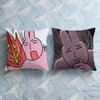 My F-Friend Pink Rabbit Cartoon Cushion Cover Square Decorative Throw Pillow Case Sofa Bed Living Room Birthday Anniversary