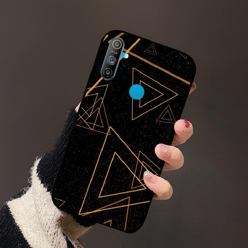 For Realme C3 4G Case Luxury Black Soft Silicone TPU Cover Shockproof Bumper For Oppo Realme C 3 RMX2021 Phone Protective Fundas