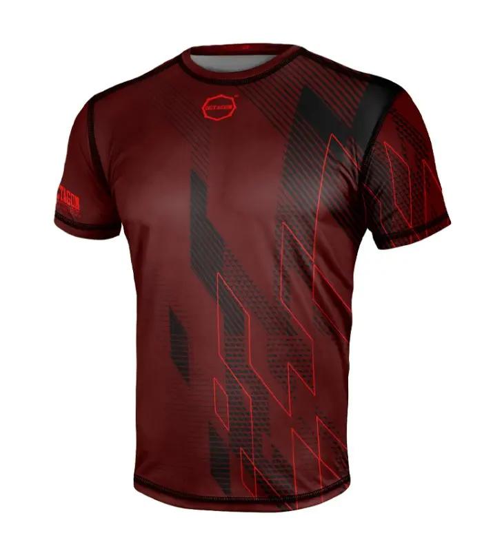 Sommer Fans Achteckig X RFA Fightwear Herren 3D-Druck Atmungsaktiv Schnelltrocknend Motorrad Sport Fitness Kurzarm T-Shirt
