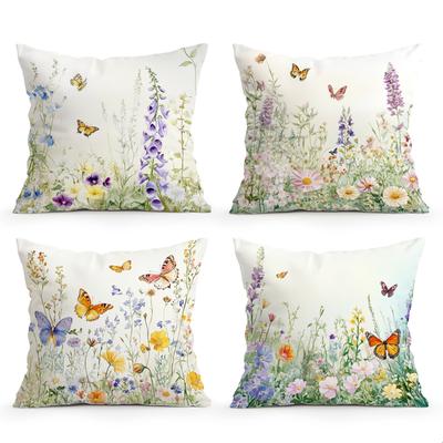 Pittura ad acquerello fiore farfalla Cuscini Federa Copricuscino in Poliestere Cuscino da Arredo Federa Cuscino Decorazione Casa Auto Divano