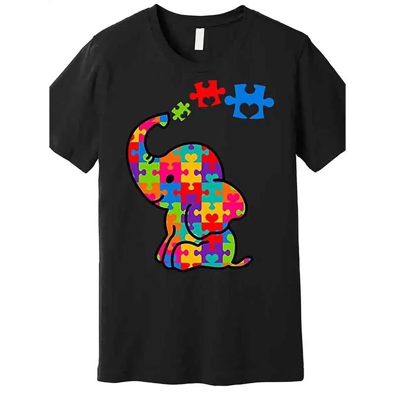 Camiseta Con Estampado De Conciencia Sobre El Autismo, Camis S разноцветный