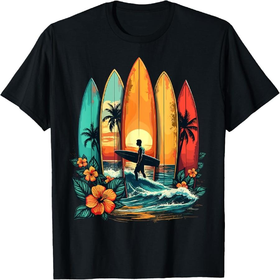 

Surfboarder Hawaii Wave Surfing Beach Surfer T-Shirt XXXXXL чорний