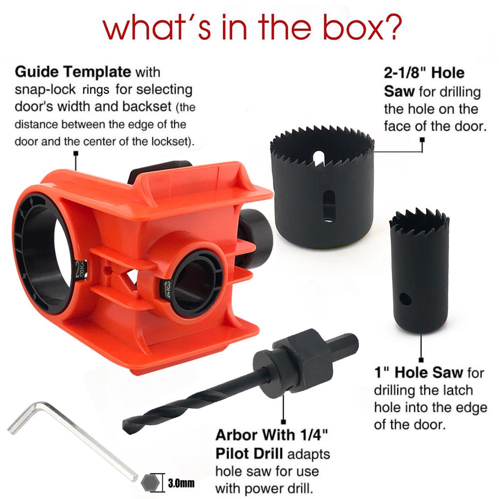 Door Latch Mortise Tool Installation Kit+Ball Door Lock Installation Kit Fit 1-3/4" or 1-3/8" Thick Door Only for Wood Doors