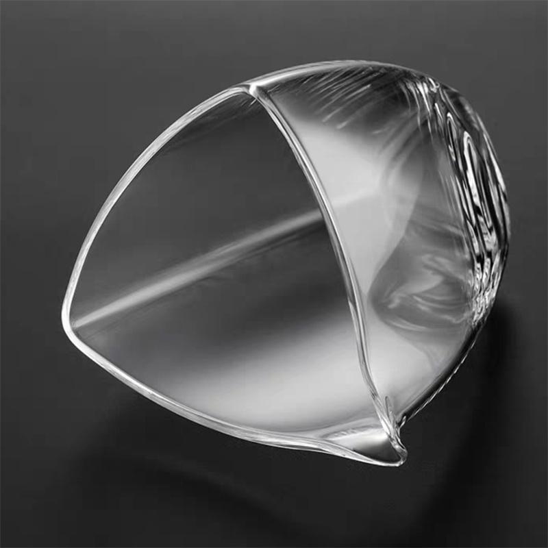 Japanese Style Triangle Shape Glass Fair Cup Tea Pitcher Heat Resistant Chahai Tea Ceremony Tea Mug  Kung Fu Tea Set Accessories