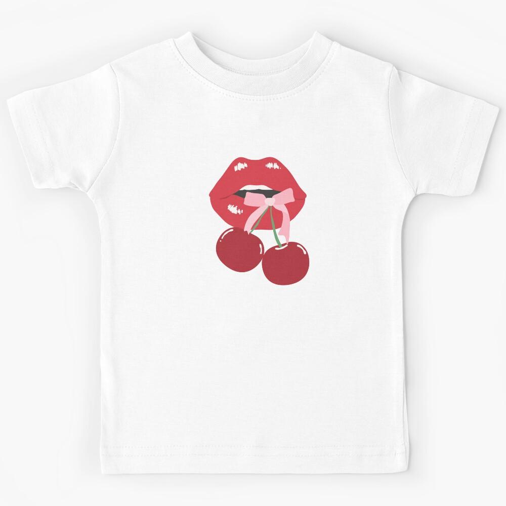 coquette cherry in a mouth Kids T-Shirt 140