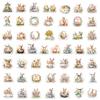 50pcs/pack Easter Holiday Bunny Rabbit Eggs Stickers For Water Bottles, Laptop, Phones, Scrapbook, Junk Journal, Bullet Journal Card Making DIY Crafts