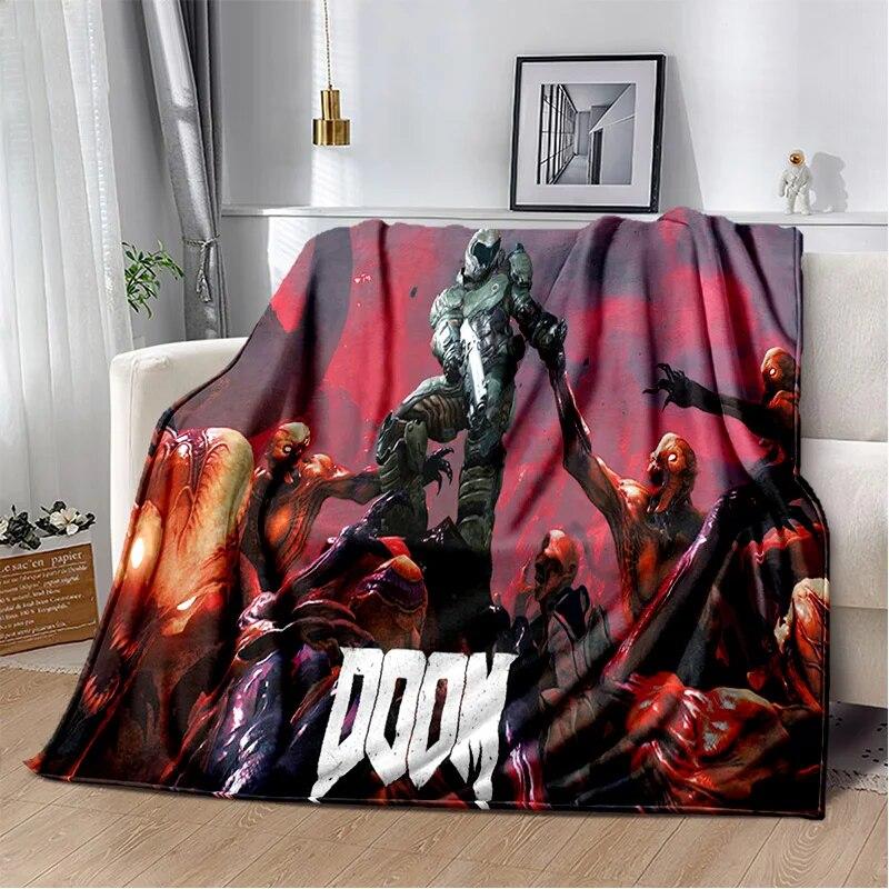 Doom Retro Game Gamer Cartoon  Blanket,Soft Throw Blanket for Home Bedroom Bed Sofa Picnic Travel Office Rest Cover Blanket Kids