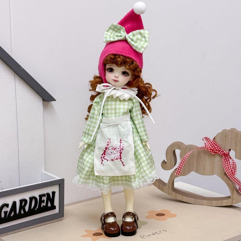 Cute Fashion 1/6 Bjd Doll Outfit With Hat Pretty 30Cm Doll Clothes Casual Set Casual Doll Dress Set Girls Toy Gifts