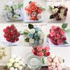 Lifelike 12 Head Artificial Flowers Rose Silk Bouquet For Bridal Weddings And Events