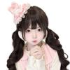 Lace Trim Bunny Ear Hair Clip Sweet Pink Lolita Hair Accessory Rabbit Ear Headpiece  Cosplay Party