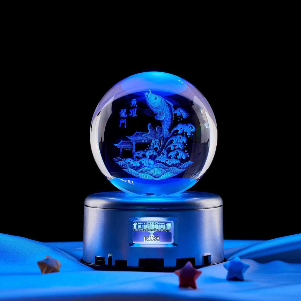 Leaping Fish Crystal Ball 3D Night Light - Creative Birthday & Qixi Festival Gift