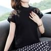 T-shirt Tops Women  Summer Versatile Loose Lace Comfortable Soft Casual Pullover T-shirt Top