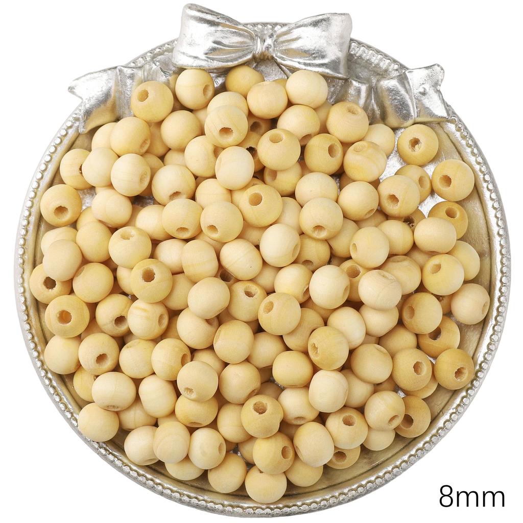 Wood Round Loose Beads For DIY Jewelry Making Bracelet Necklace
