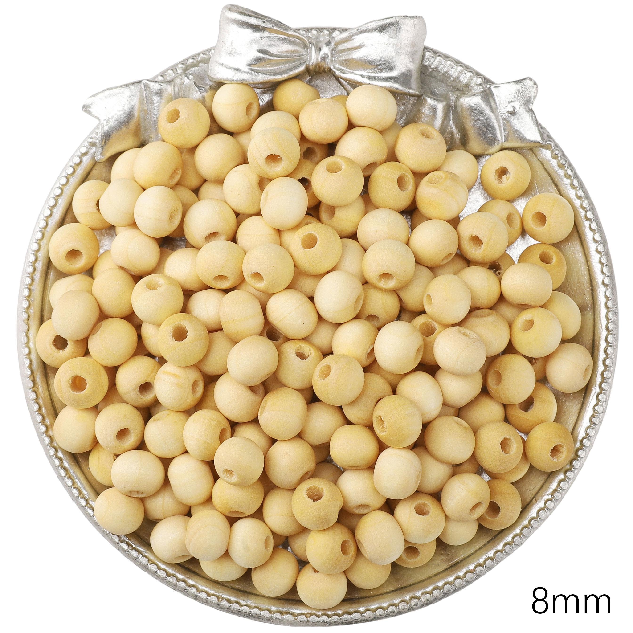 

Деревянные круглые бусины для изготовления украшений своими руками, браслетов, ожерелий Milk-scented 8mm 20pcs